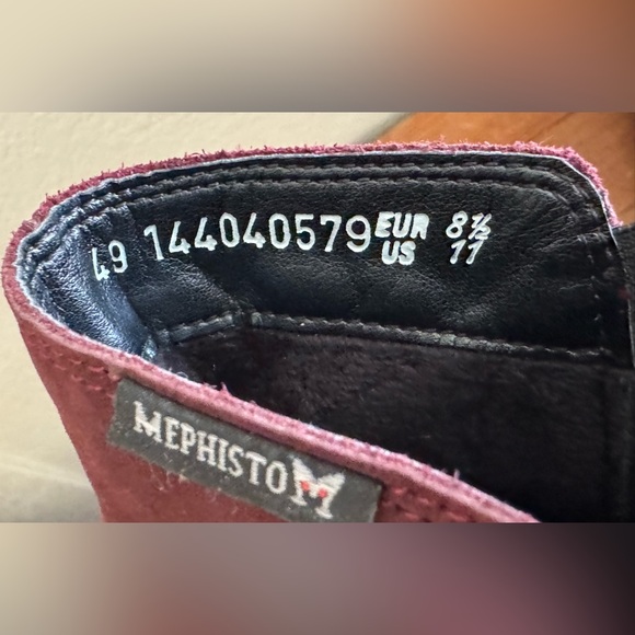 Mephisto Lyana Ankle Boots W Sz.11 Wine Nubuck Leather Comfort Chelsea Boots - Picture 10 of 14